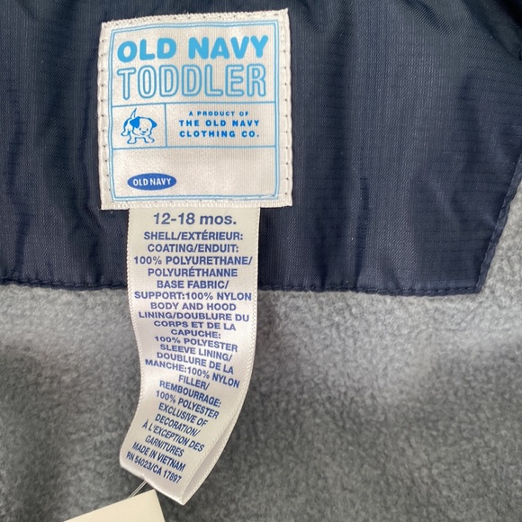 Old Navy Toddler Winter Jacket Navy with Gray details - Picture 3 of 4